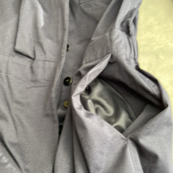 🎯NWT Theory Shirt Jumpsuit Blue Midnight Navy Size 4 - Picture 7 of 16